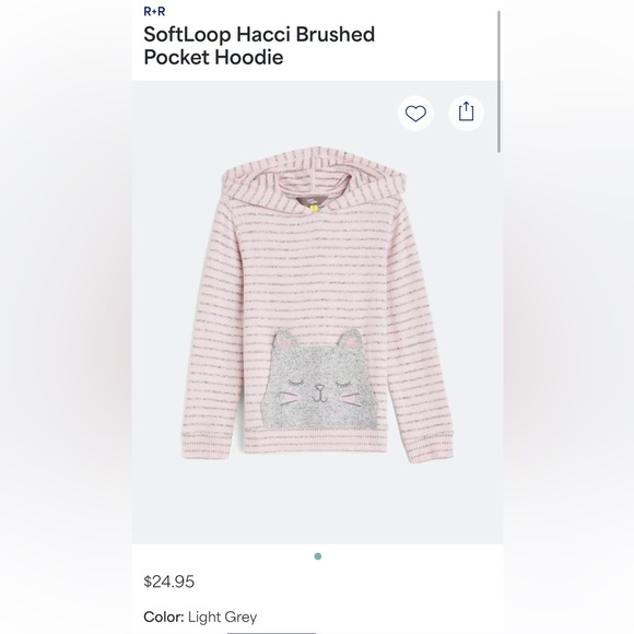 Rumi + Ryder Pink and Gray Striped Cat Hoodie - Picture 8 of 8